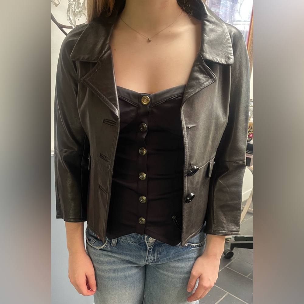 GIMOS LEATHER JACKET SIZE 38